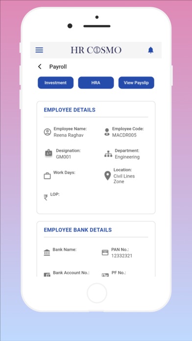 HR COSMO EMPLOYEE Screenshot