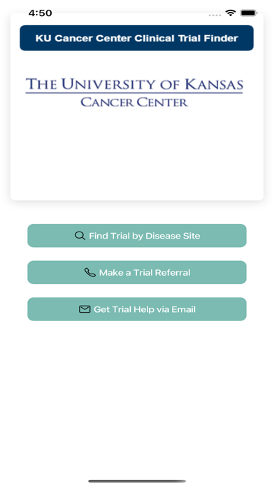 KUCC Clinical Trial Finder Screenshot