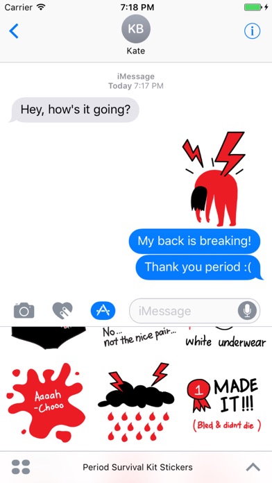 Period Survival Kit Stickers Screenshot
