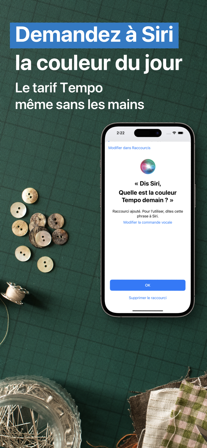 Couleur Tempo edf widget info
