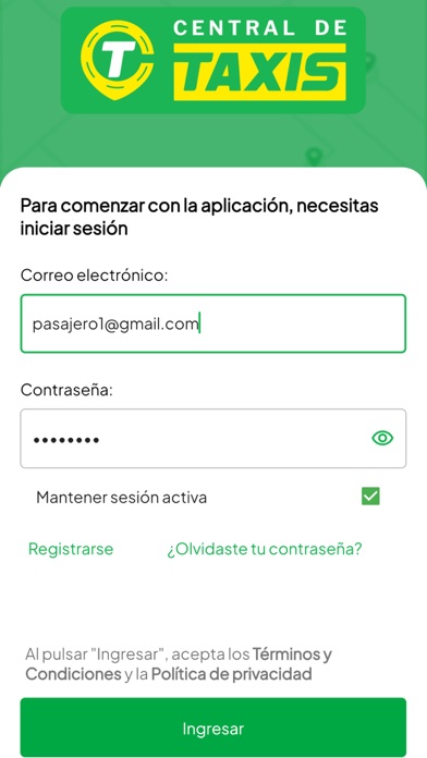Central de Taxis Screenshot