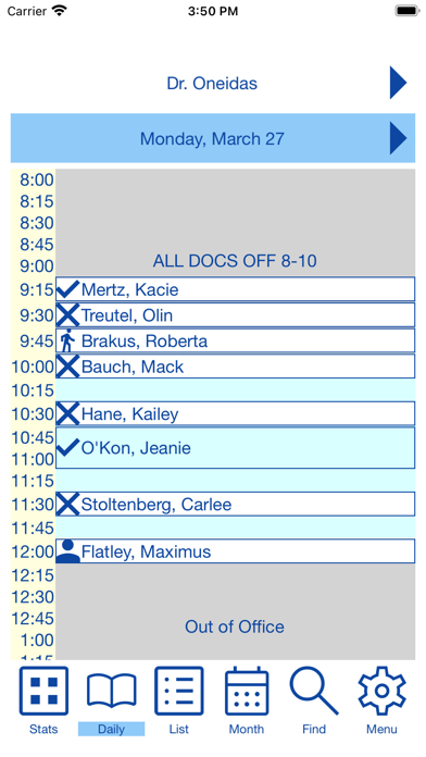 EZBIS Schedule Screenshot