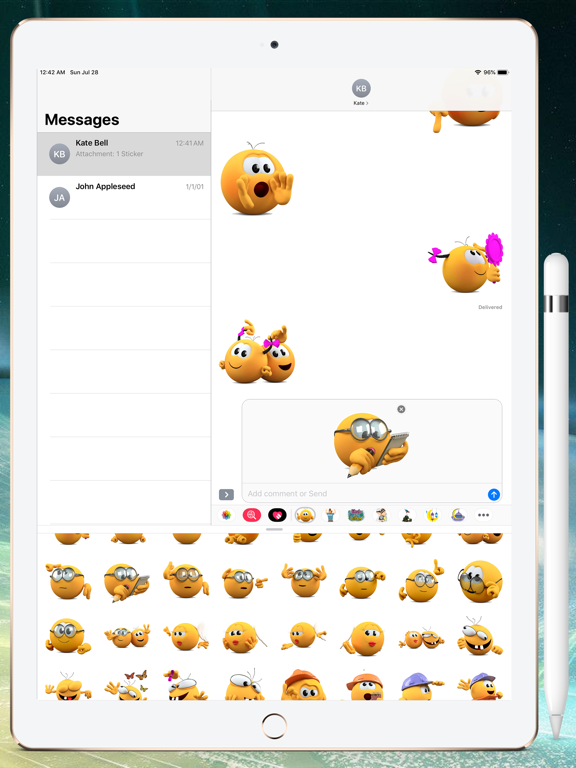 Banga Cute Emojis HD Stickers iPad screenshot 8 - Stickers app