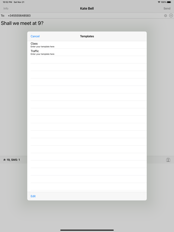 SMS touch iPad app afbeelding 3