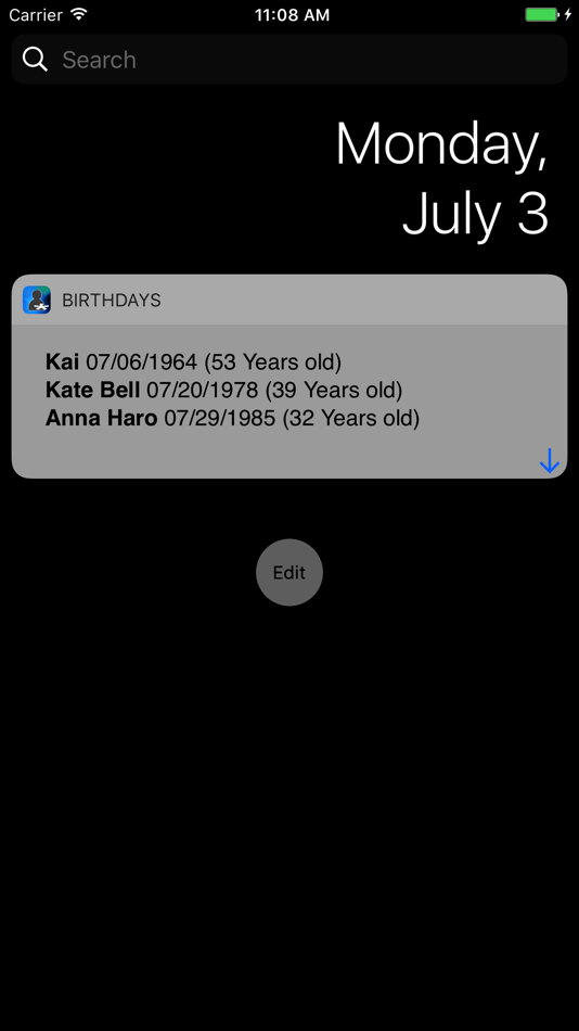 #2. Birthdays + Widget + Watch (iOS) 由: Kai Bruchmann