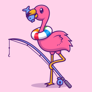 Pink Flamingo Stickers!!