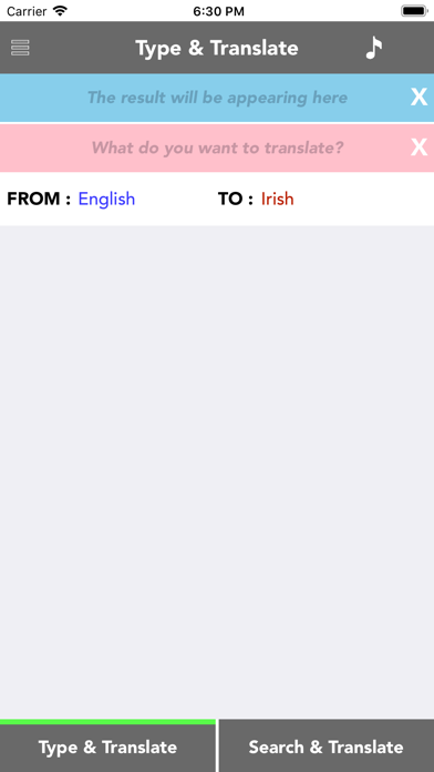 Screenshot 1 of English to Irish Translator App