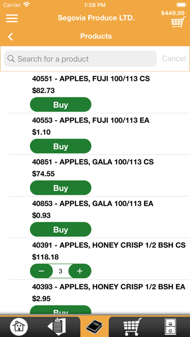 Segovia Produce Checkout App Screenshot
