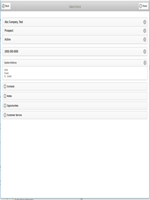 SalesOutlook CRM iPad screenshot