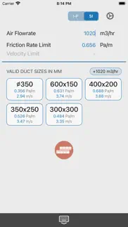 ductulator duct sizing iphone screenshot 4