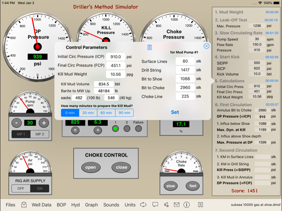 Driller's Method Simulator iPad screenshot