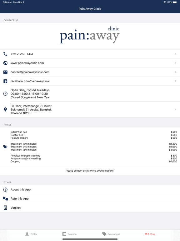 Pain Away - Booking App iPad screenshot 5 - Health & Fitness app