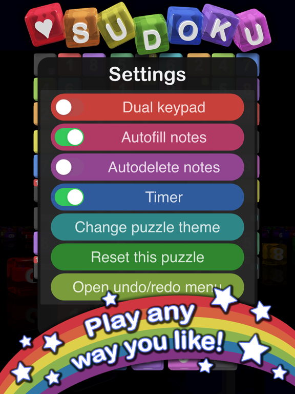 •sudoku iPad screenshot