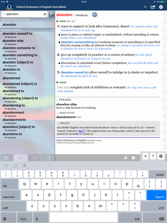 Oxford Dictionary of English. iPad screenshot 4 - Reference app