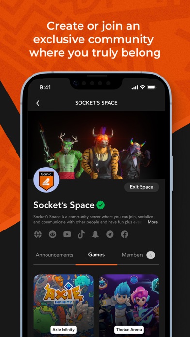 Gamic: Spaces, Chat & Connect Screenshot