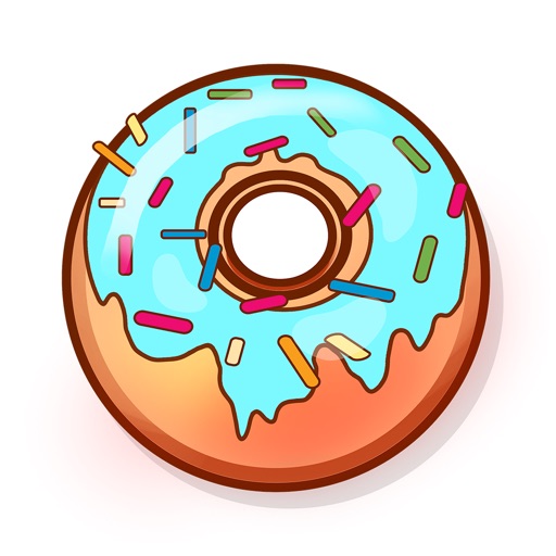 Colorful cute donuts icon