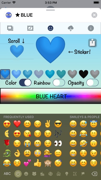 BLUE Emoji • Stickers screenshot-6