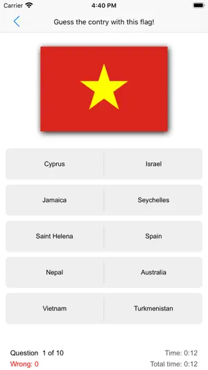 The Countries, Quiz screenshot 2