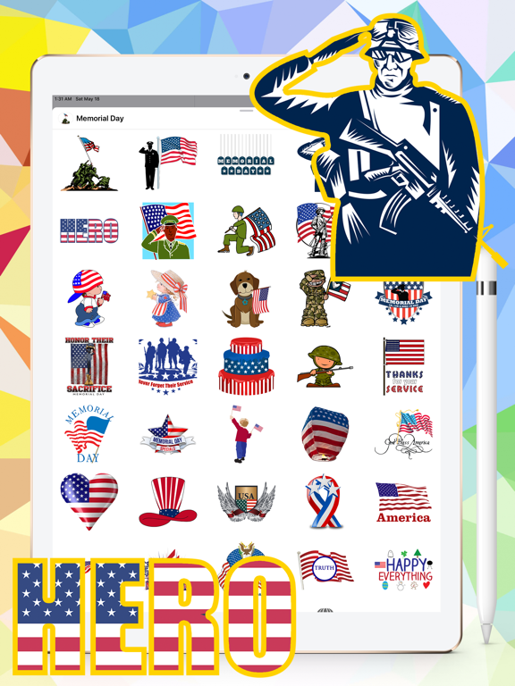 Screenshot #4 pour Memorial Day HD Stickers