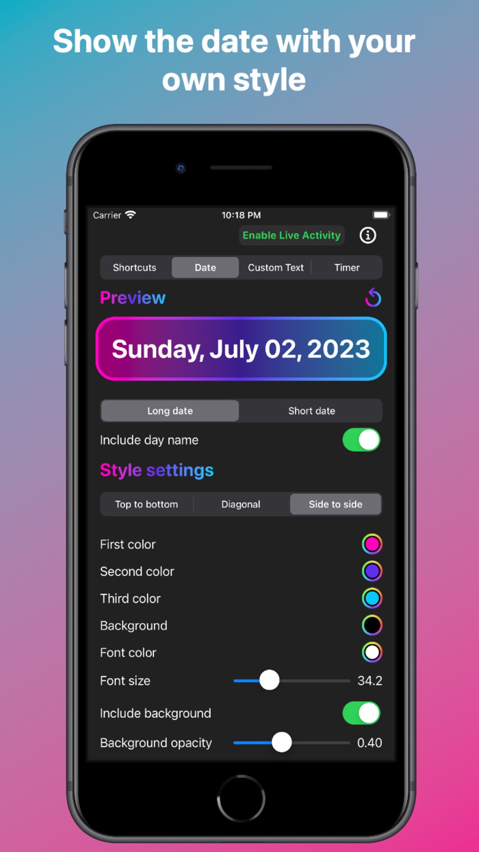 Edgy Live Activities and Widget