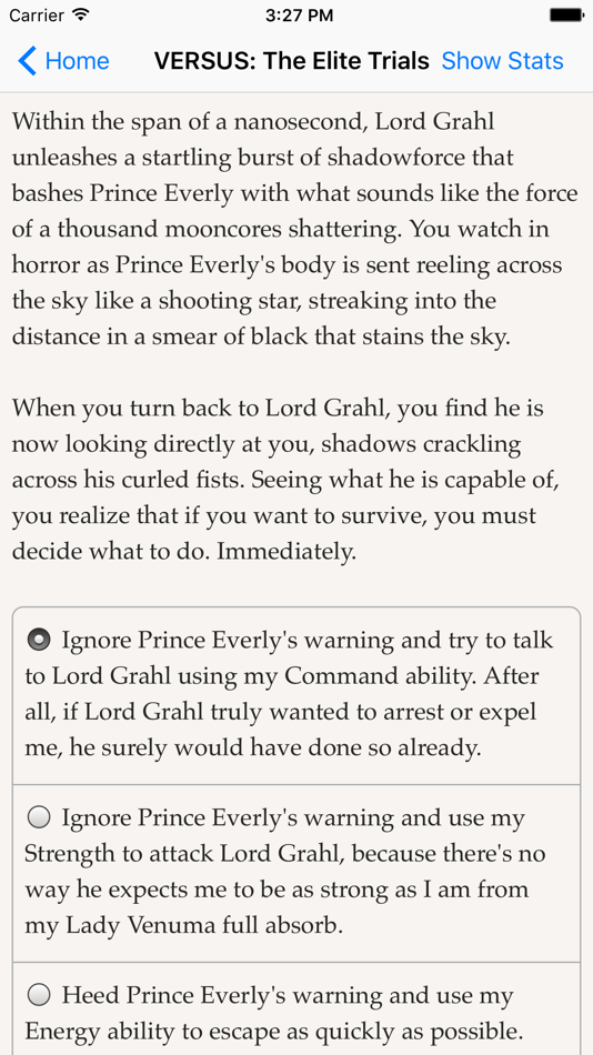 #3. VERSUS: The Elite Trials (iOS) От: Choice of Games LLC