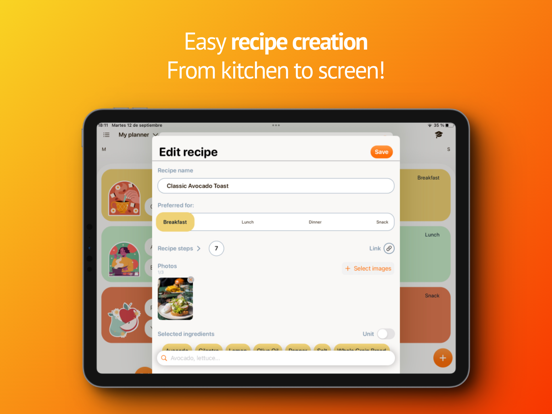 Meal Planner - Weekly Planning iPad screenshot 4 - Food & Drink app