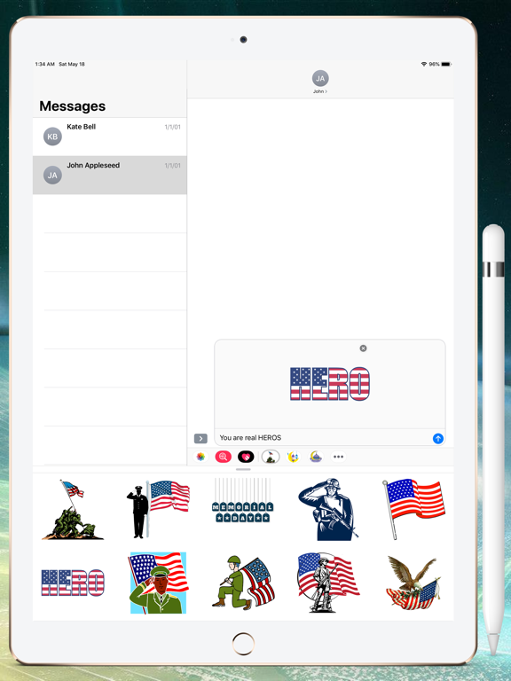 Memorial Day HD Stickers iPad screenshot 6 - Stickers app
