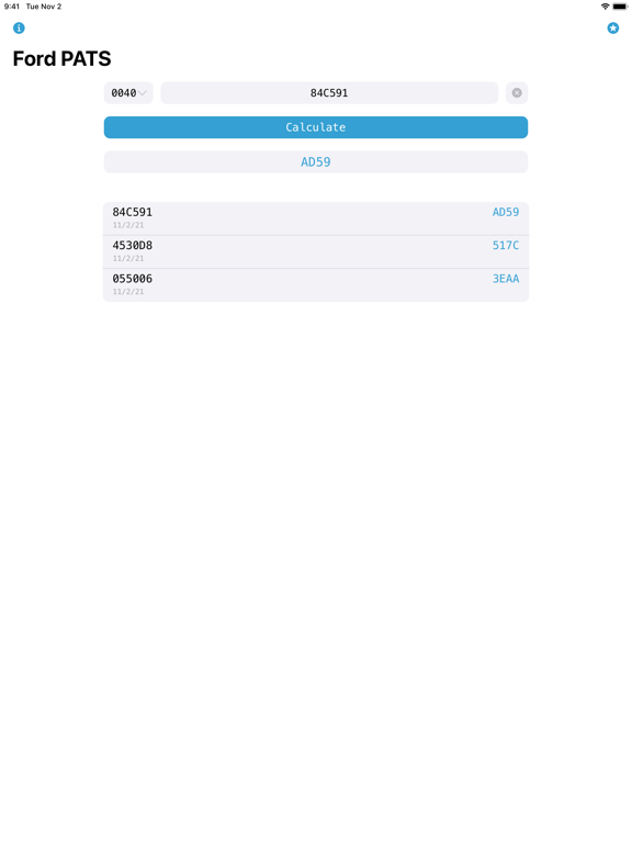 Screenshot #6 pour Ford PATS Incode Calculator