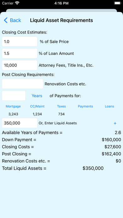 MortQ Mortgage Qualifier Screenshot
