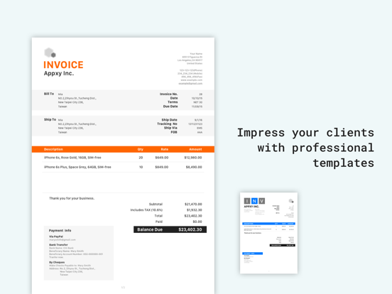 Screenshot #2 for Tiny Invoice: An Invoice Maker