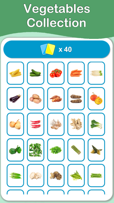Screenshot #1 pour Vegetables Cards PRO