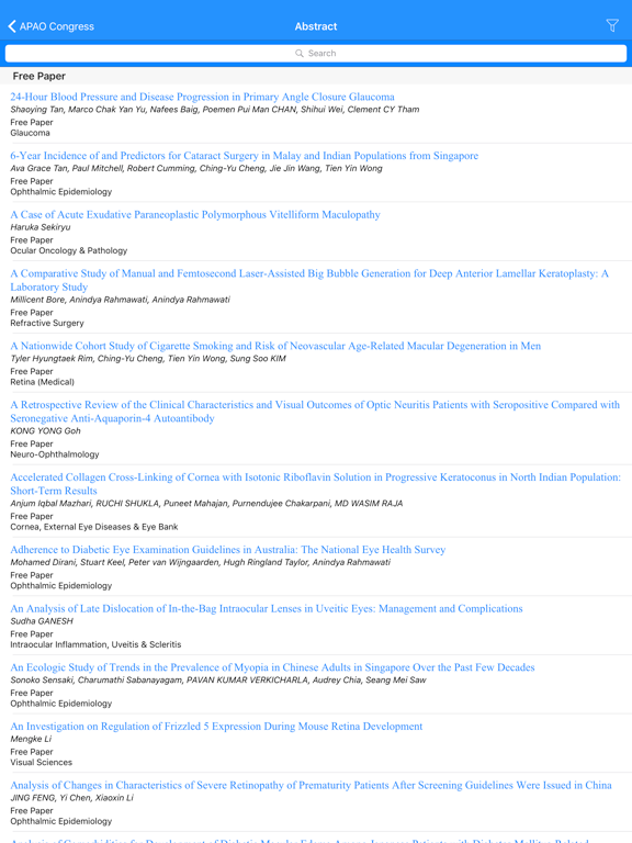 APAO Congress iPad screenshot