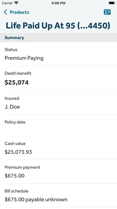 GUARDIAN® Accounts & Policies Screenshot