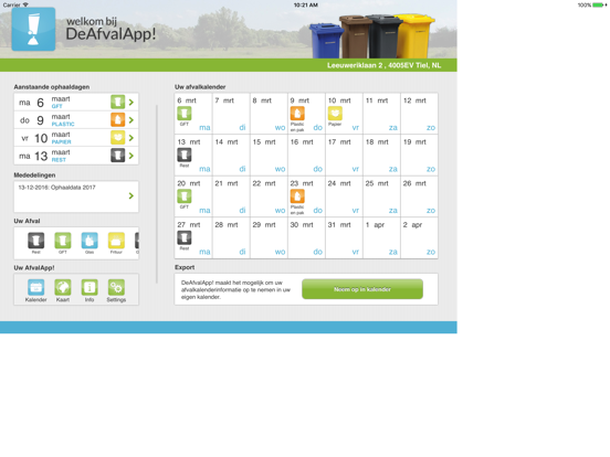 DeAfvalApp iPad app afbeelding 1