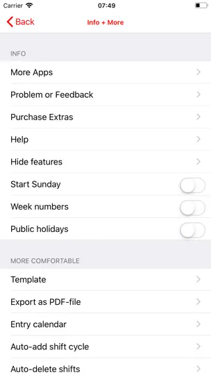 Captura de pantalla de Roster-Calendar en iPhone 6