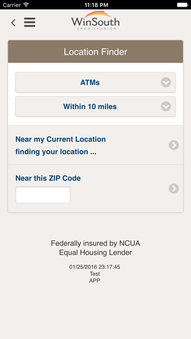 WinSouth Credit Union Screenshot