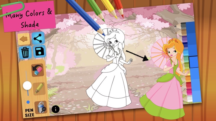 Princess Fairy Tales Coloring screenshot-3