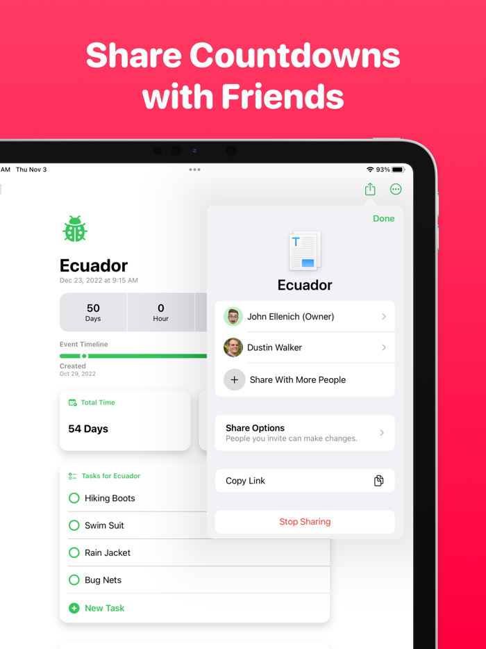 Countdown App - Remainders