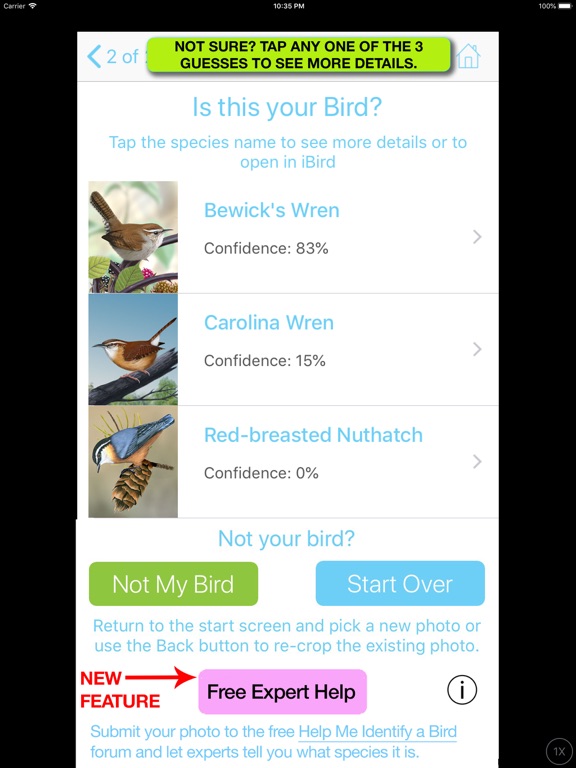 iBird Photo Sleuth iPad screenshot 6 - Reference app