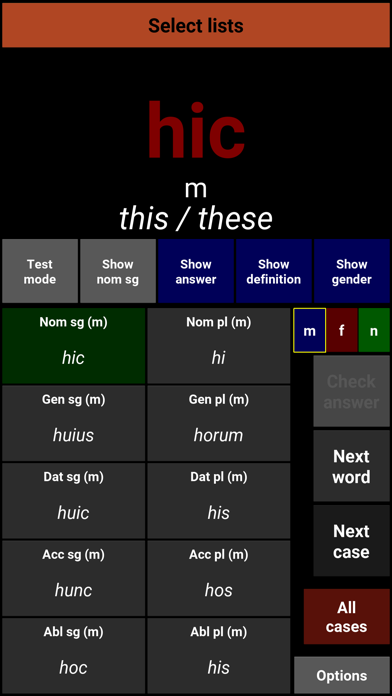 Latinista: Latin Inflections Screenshot