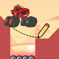 Blaze Coloring  Draw Bridge