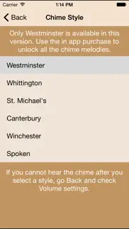 westminster chimes lite iphone screenshot 2