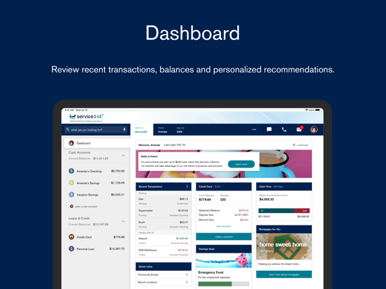Service 1st Mobile Banking iPad screenshot 2 - Finance app
