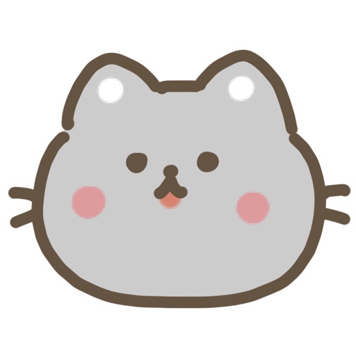 moving gray cat sticker