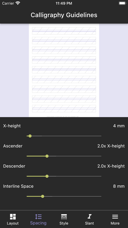 #3. Calligraphy Guidelines (iOS) Podle: Vladislava Rudetskaia