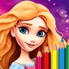 Princess coloring book game icon