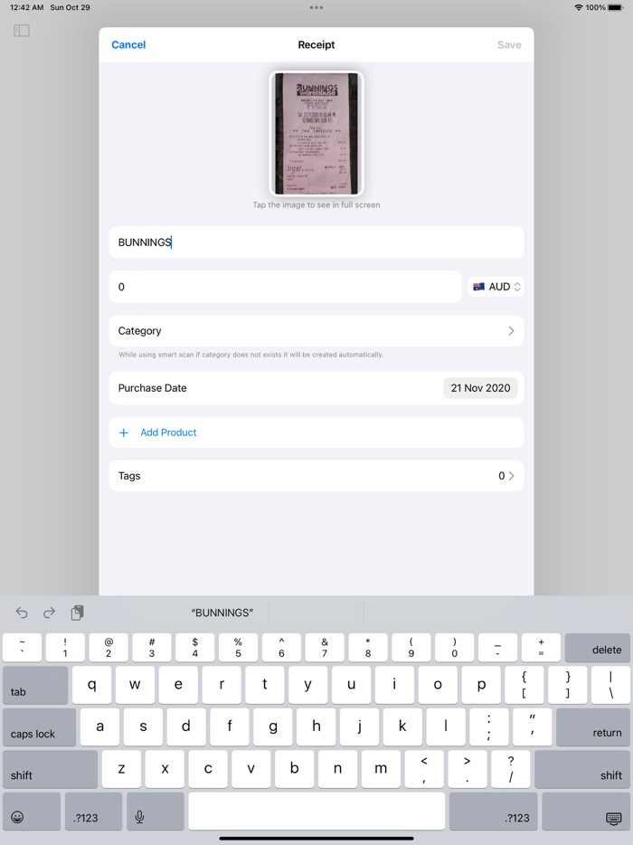 Receipts CoSmart Scan Search