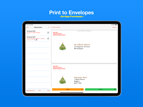 Address Labels & Envelopes iPad app afbeelding 5