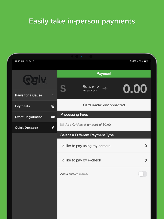 Qgiv Mobile Virtual Terminal