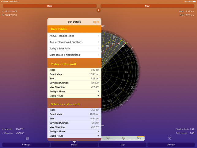 Sun Seeker - Captură de ecran Tracker & Compass